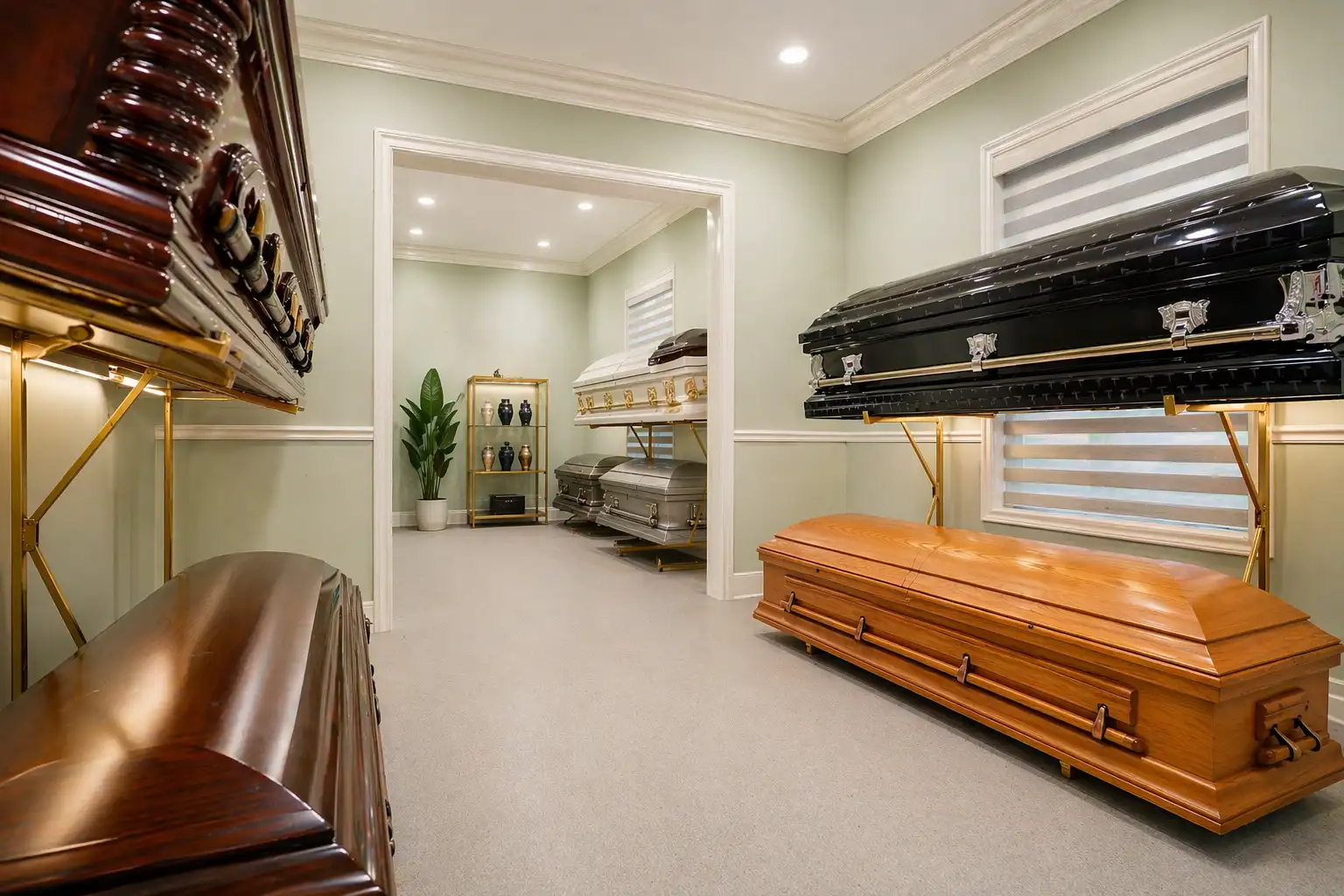 Memorial product showroom at National Funeral Homes